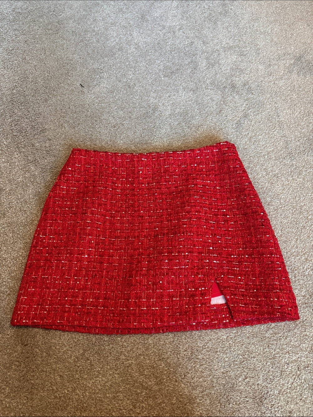 Vici Red Tweed Mini Skort with Front Notch Women’s size small
